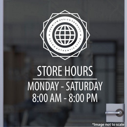 Open Hours with Logo Style 12